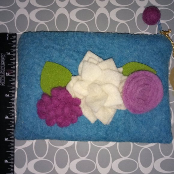 Aveline Floral Wool Pouch - Picture 6 of 6